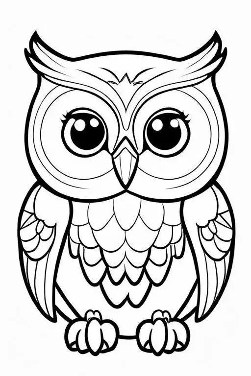 Owl Coloring Page 13 for Kids