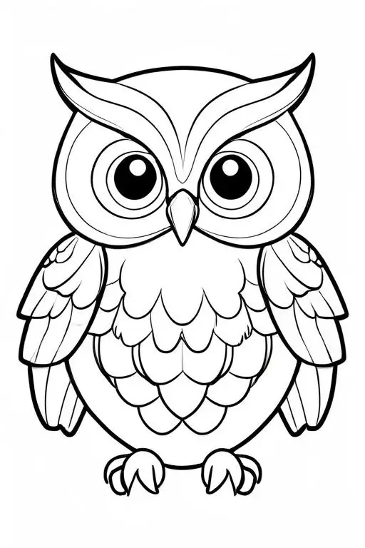 Owl Coloring Page 16 for Kids