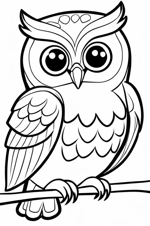 Owl Coloring Page 18 for Kids