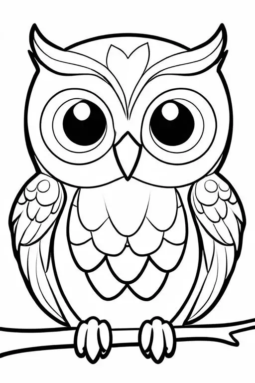 Owl Coloring Page 19 for Kids