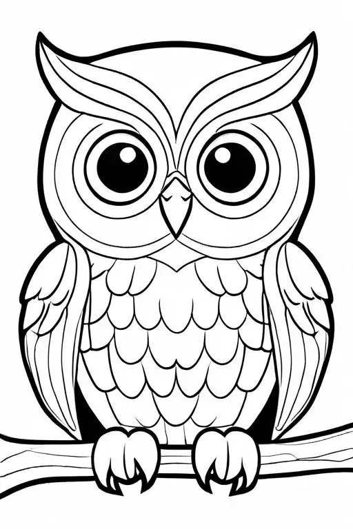 Owl Coloring Page 2 for Kids