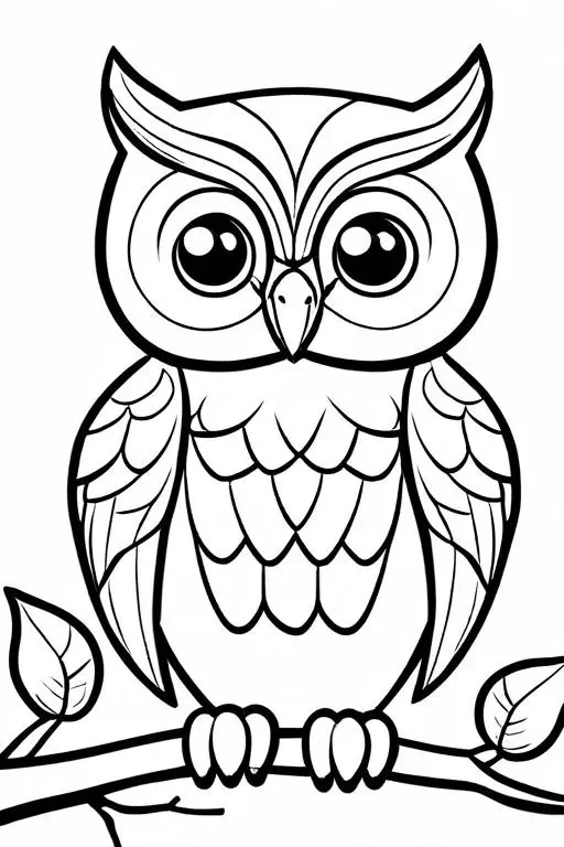 Owl Coloring Page 3 for Kids