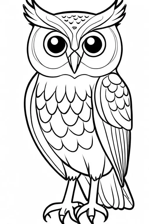 Owl Coloring Page 32 for Kids