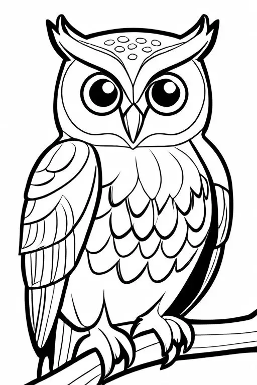 Owl Coloring Page 33 for Kids