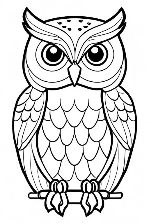 Owl Coloring Page 36 for Kids