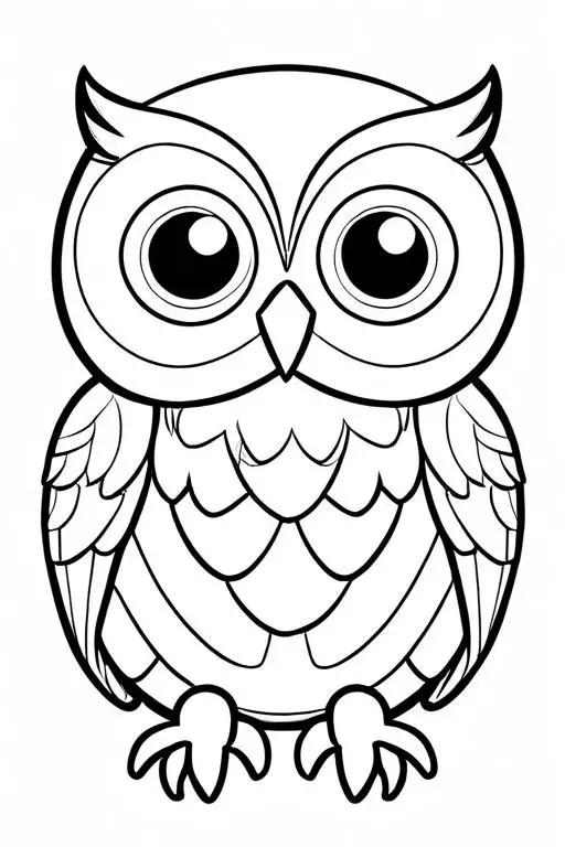 Owl Coloring Page 4 for Kids