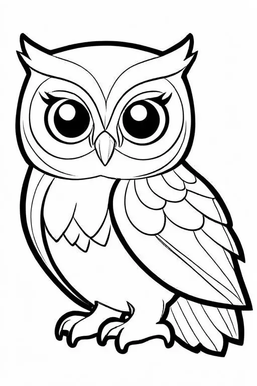 Owl Coloring Page 4 for Kids