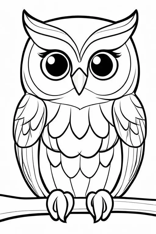 Owl Coloring Page 5 for Kids