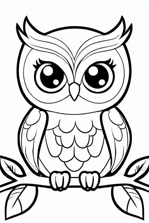 Owl Coloring Page 5 for Kids