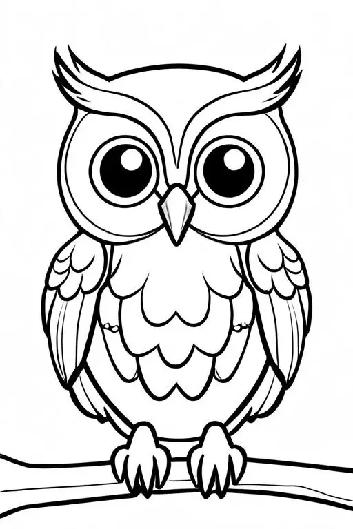 Owl Coloring Page 6 for Kids