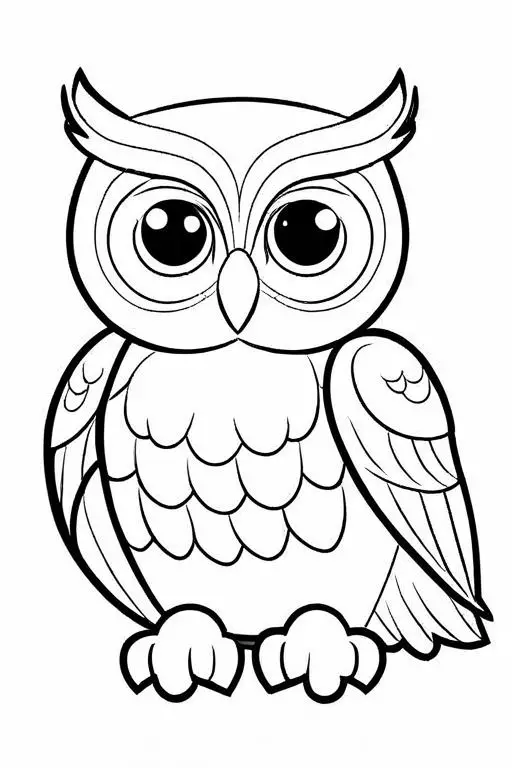 Owl Coloring Page 6 for Kids