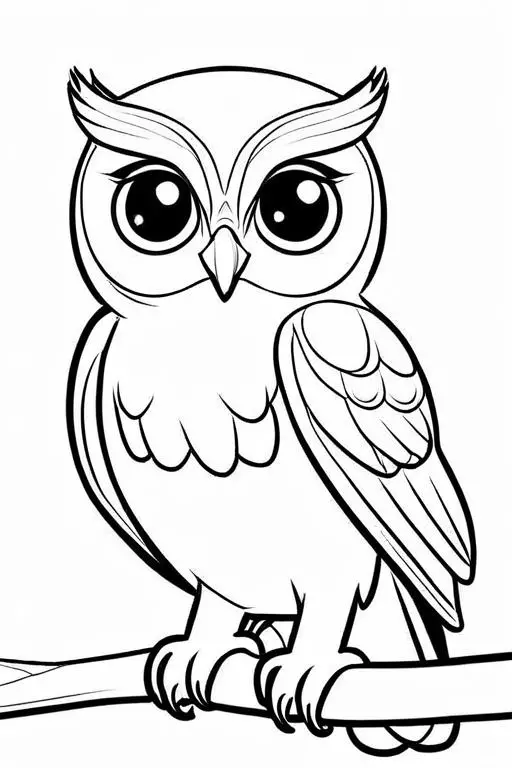 Owl Coloring Page 7 for Kids