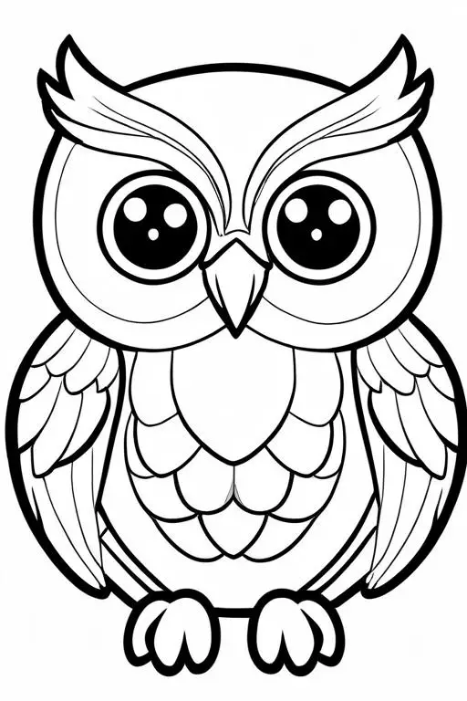 Owl Coloring Page 8 for Kids