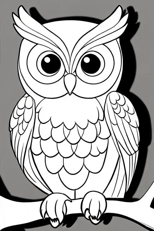 Owl Coloring Page 8 for Kids