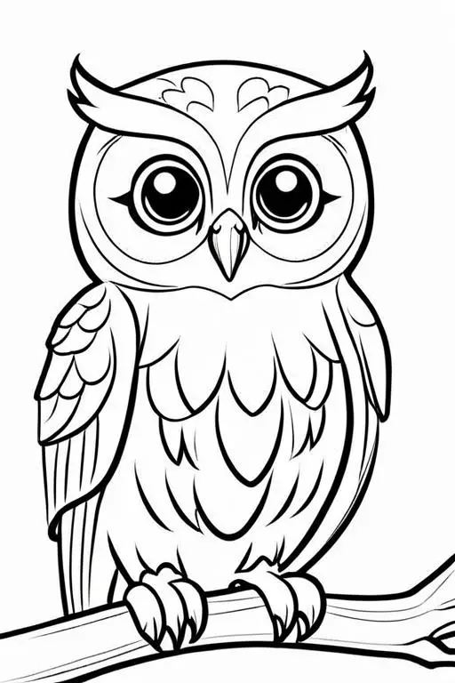 Owl Coloring Page 9 for Kids