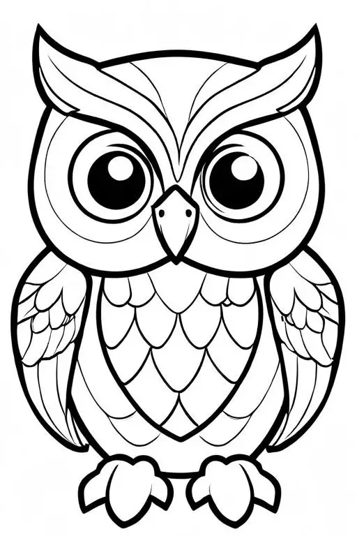 Owl Coloring Page 9 for Kids