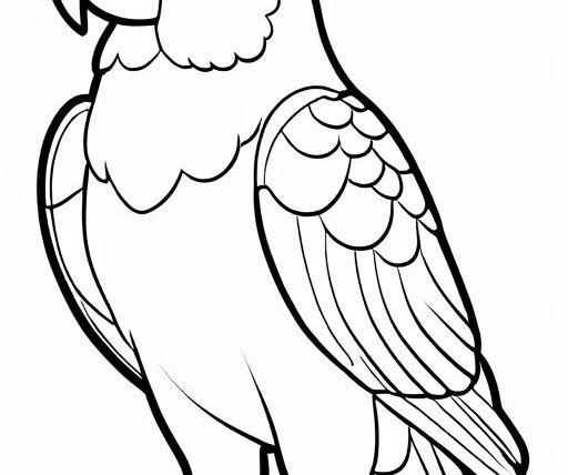 Parrot Coloring Page 1 for Kids