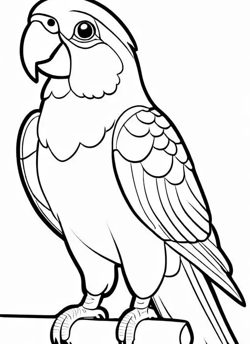 Parrot Coloring Page 1 for Kids