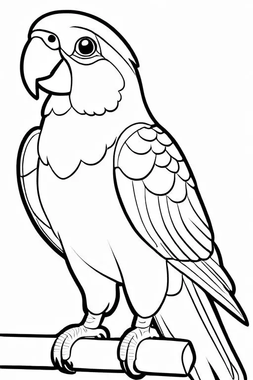 Parrot Coloring Page 1 for Kids