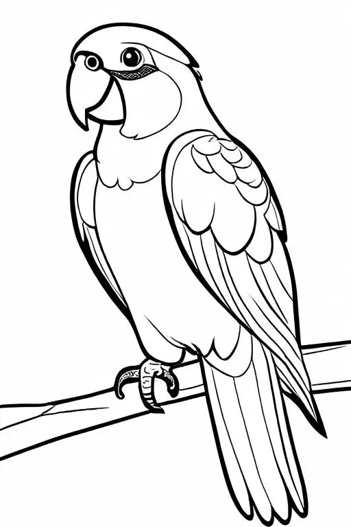 Parrot Coloring Page 10 for Kids