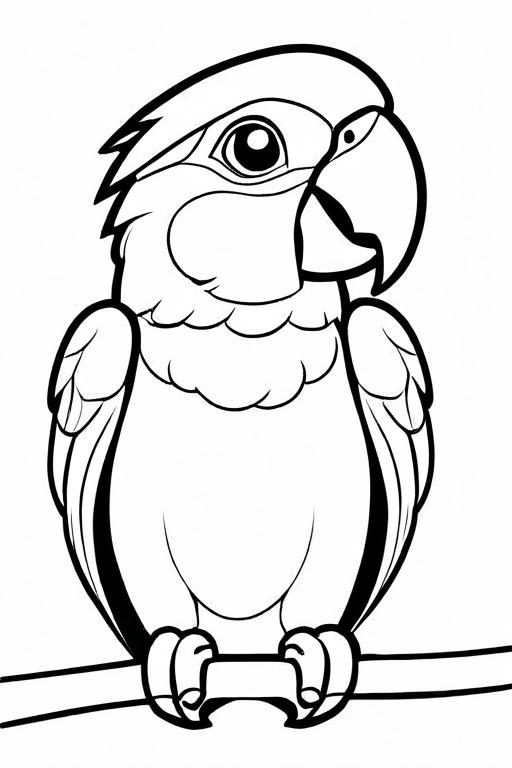 Parrot Coloring Page 2 for Kids