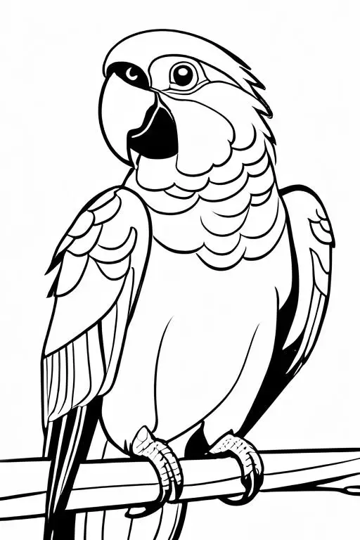 Parrot Coloring Page 4 for Kids