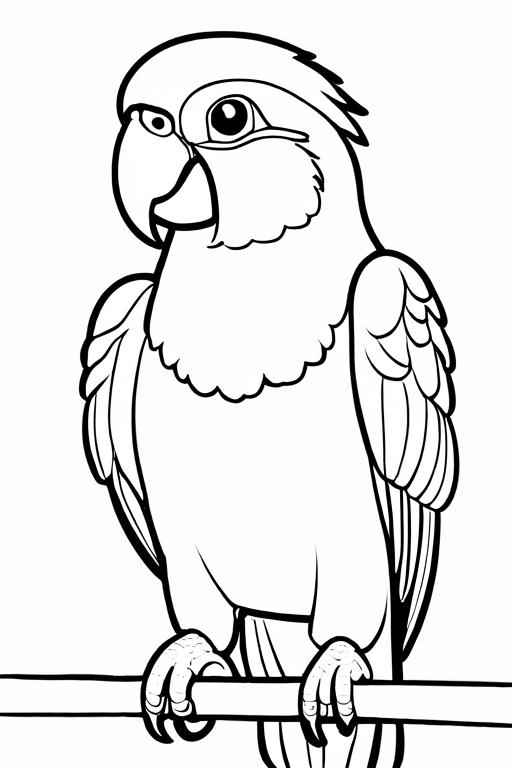 Parrot Coloring Page 5 for Kids