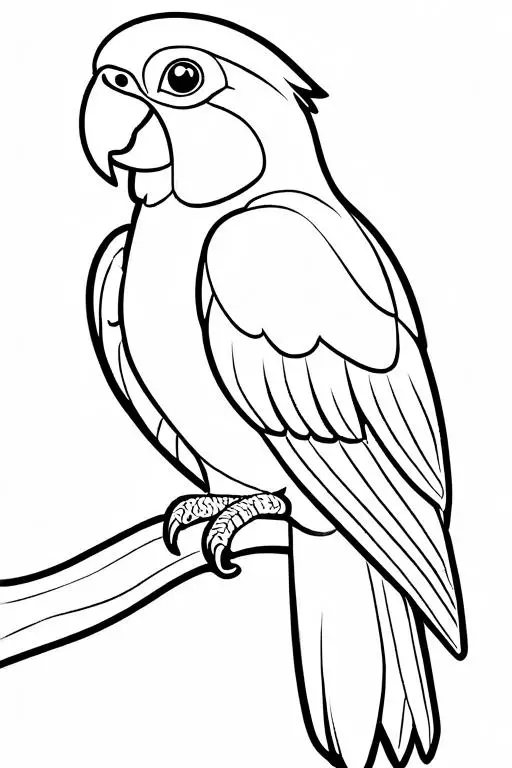 Parrot Coloring Page 6 for Kids