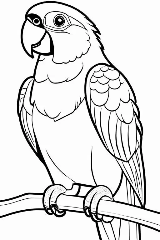 Parrot Coloring Page 7 for Kids