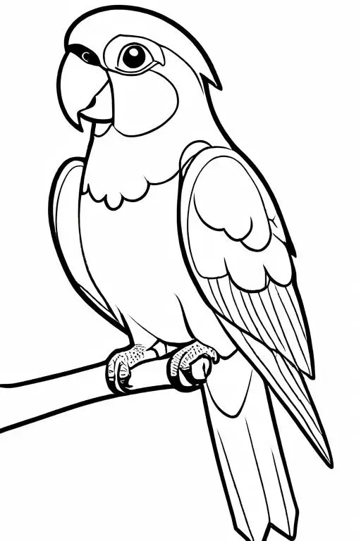 Parrot Coloring Page 8 for Kids