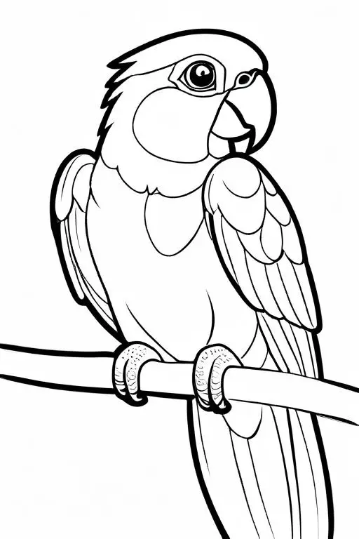 Parrot Coloring Page 9 for Kids