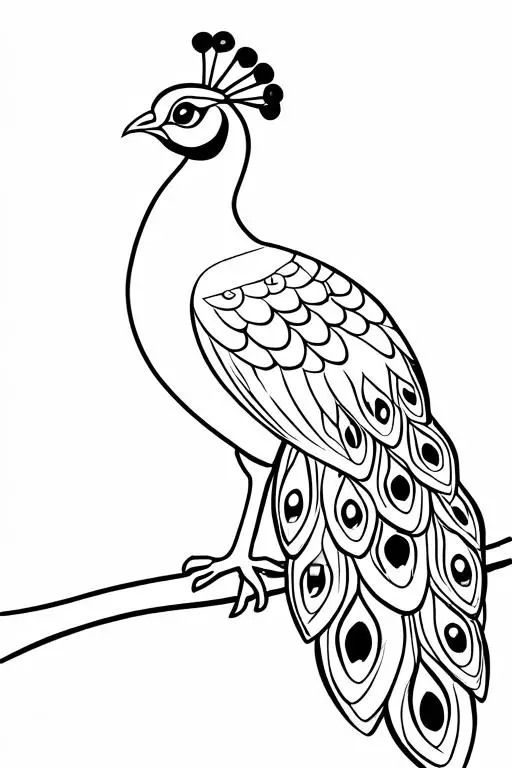 Peacock Coloring Page 10 for Kids