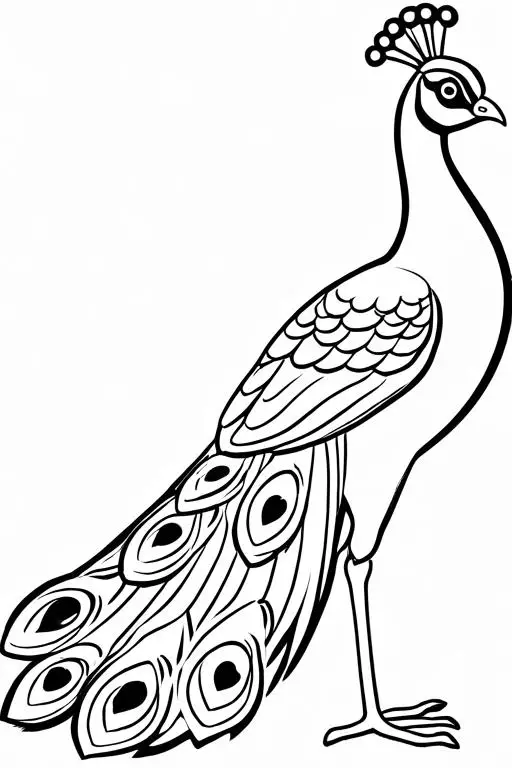 Peacock Coloring Page 11 for Kids