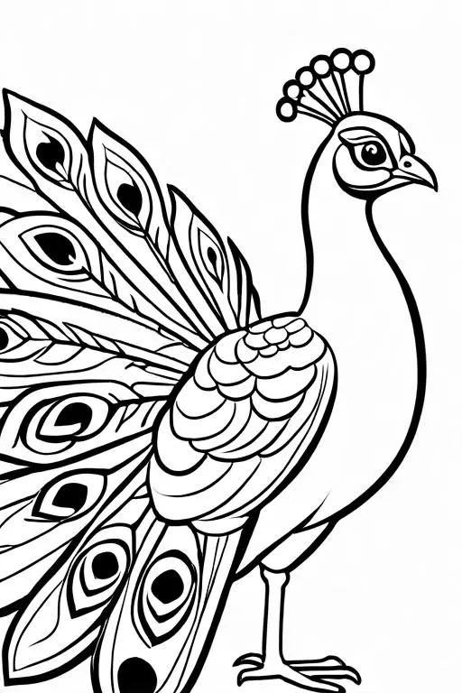 Peacock Coloring Page 12 for Kids