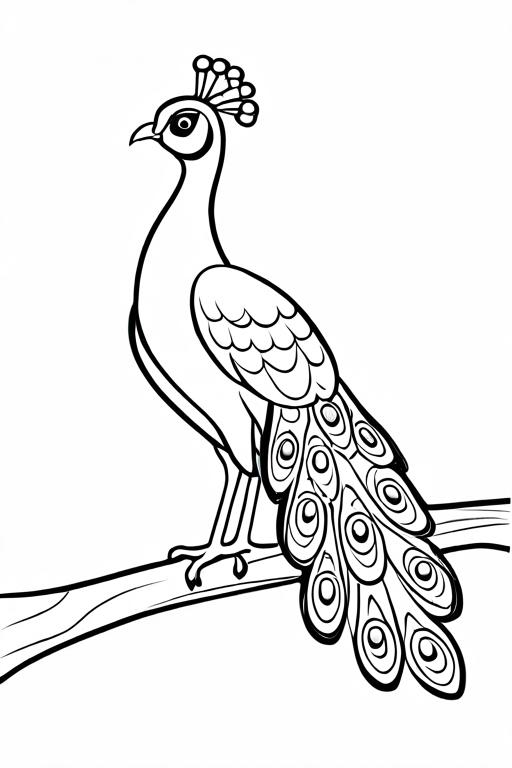 Peacock Coloring Page 14 for Kids