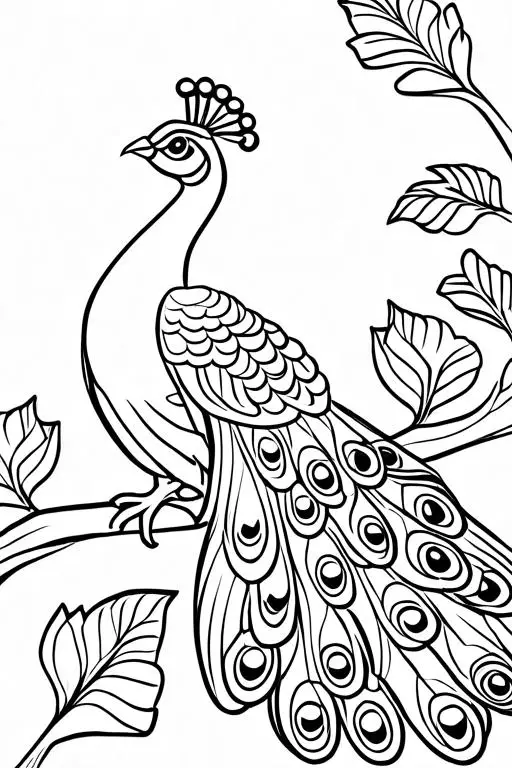 Peacock Coloring Page 15 for Kids