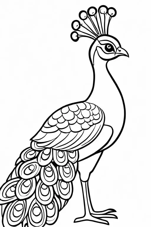 Peacock Coloring Page 17 for Kids