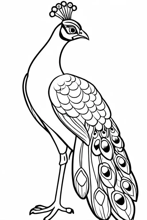 Peacock Coloring Page 18 for Kids