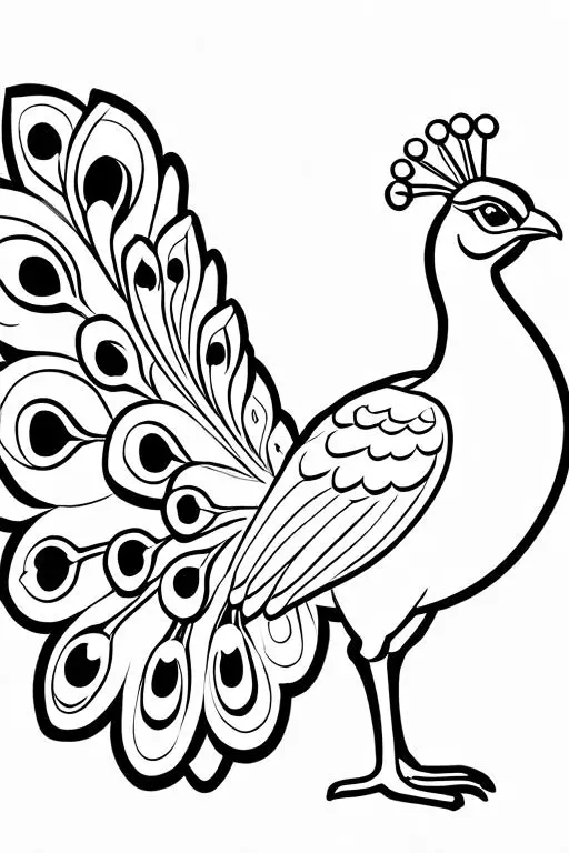 Peacock Coloring Page 5 for Kids