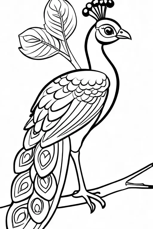 Peacock Coloring Page 6 for Kids