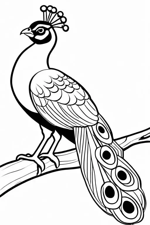 Peacock Coloring Page 9 for Kids