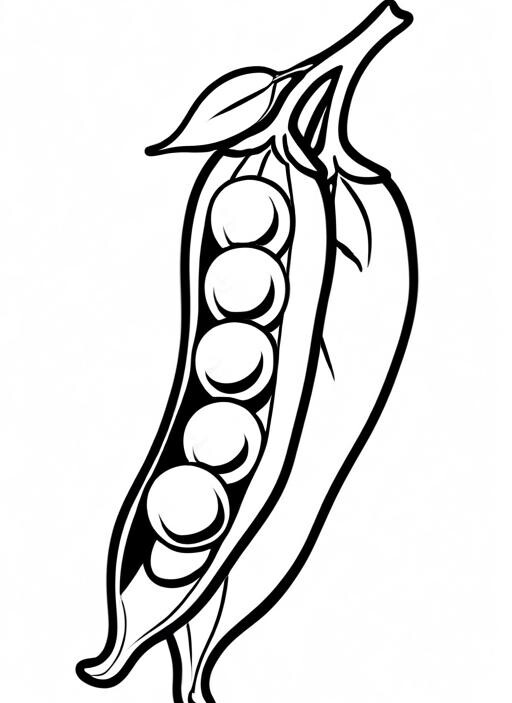 Peas Coloring Page 1 for Kids