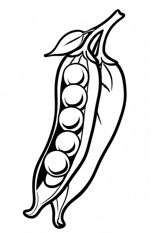 Peas Coloring Page 1 for Kids