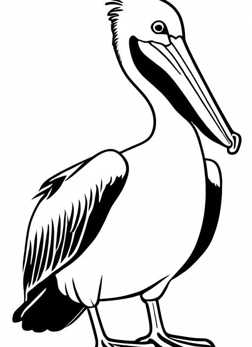 Pelican Coloring Page 1 for Kids