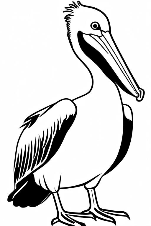 Pelican Coloring Page 1 for Kids