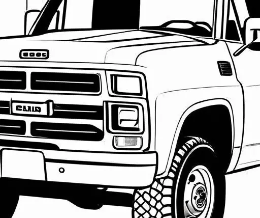 Pickup Coloring Page 1 for Kids