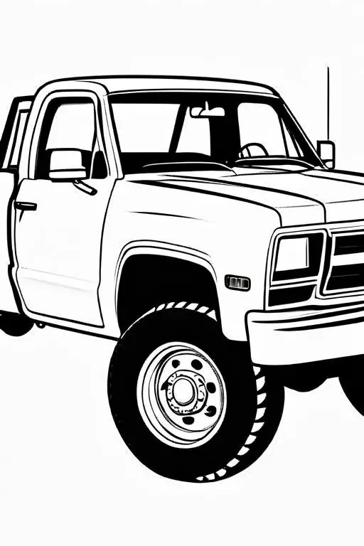 Pickup Coloring Page 4 for Kids