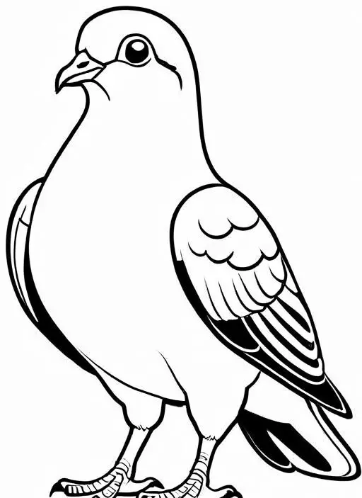 Pigeon Coloring Page 1 for Kids