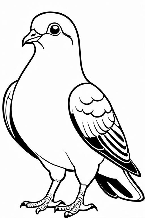 Pigeon Coloring Page 1 for Kids