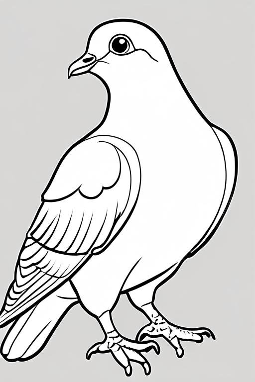 Pigeon Coloring Page 1 for Kids